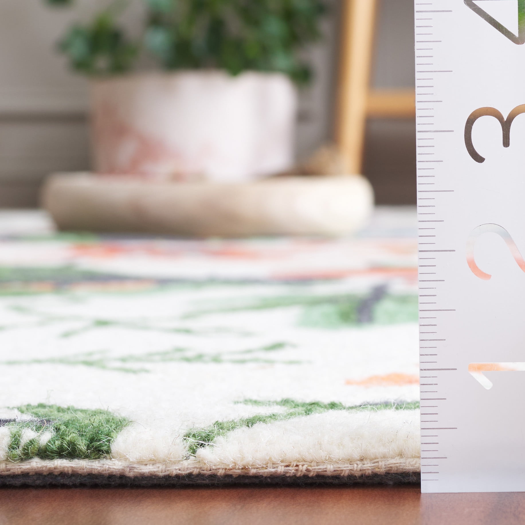SAFAVIEH Jardin Dorian Floral Area Rug, Ivory/Orange, 3' x 5'