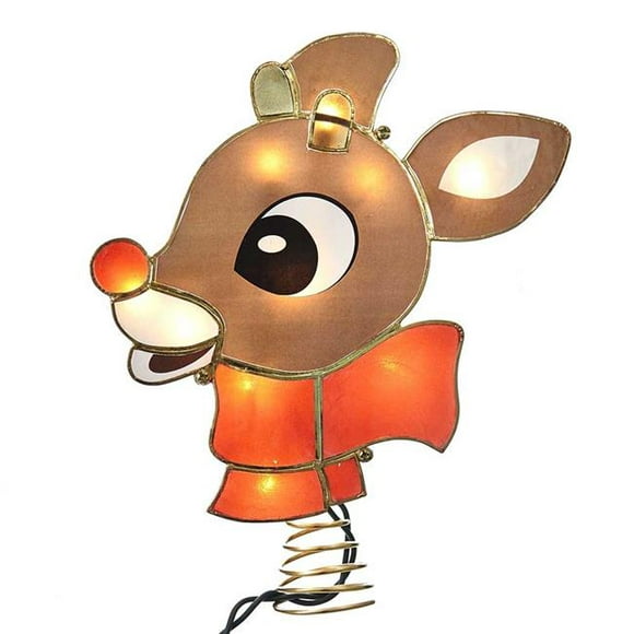 Rudolph RU9171 The Red Nose Reindeer Lighted Capiz Christmas Treetop