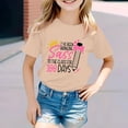thumbnail image 2 of GDREDA Hauts pour Filles Mode Décontractée Imprimé Col Rond Manches Courtes T-Shirt Khaki, 8-9 Ans, 2 of 4