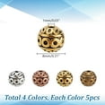 thumbnail image 2 of 1set 20Pcs 4 Colors Tibetan Style Spacer Beads 8mm Corrugated Round Metal Beads Texyured Alloy Beads Retro Bracelet Beads for Making Hole: 1mm, 2 of 4