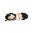 thumbnail image 4 of BLISSFUL STEP Women's Open Toe Lace Up Tie Up Block Heeled Sandals Black 6.5, 4 of 7