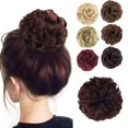 thumbnail image 1 of Chignon Désordonné Pièce de Cheveux Extensions de Cheveux Élastiques Queue de Cheval avec Cheveux Synthétiques Accessoires Auburn Foncé, 1 of 7