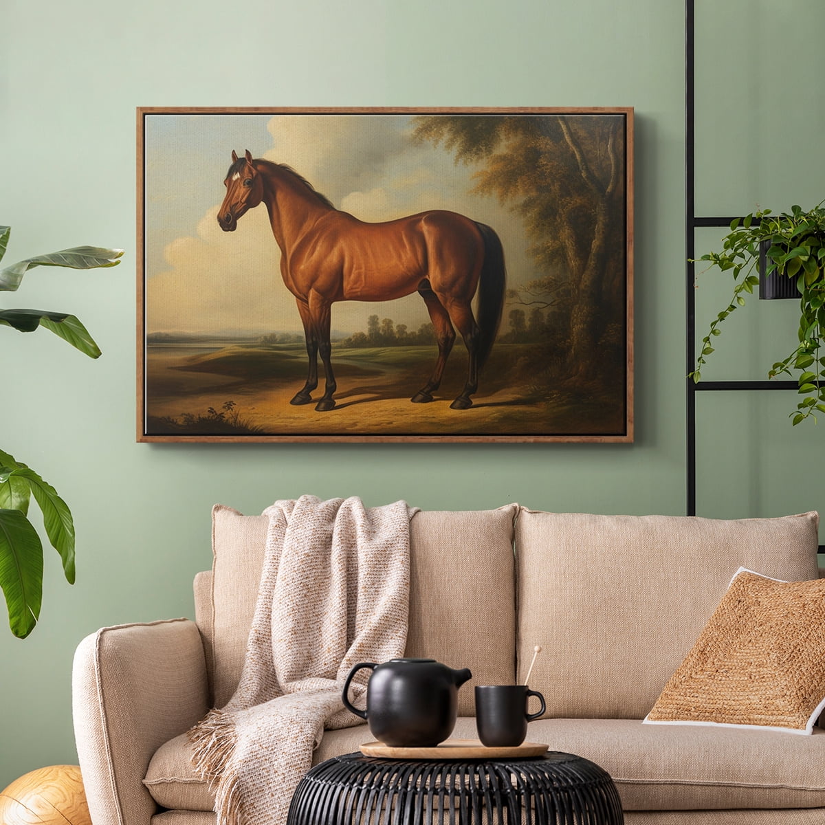 Vintage Animal Print-XI By Wexford Home Framed in Walnut Wood Gallery Wrapped Canvas 17 in. x 25 in.