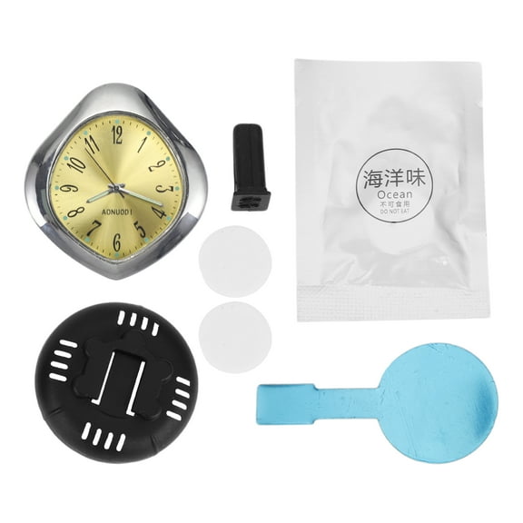 Unique Bargains Car Clock  Silver Tone Plating,Gold Tone Digital Clock for Car Water Drop Metal,Glass,ABS 1.85"x1.69"x0.39" 1 Set