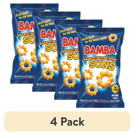 (4 pack) Bamba Peanut Butter Suns, 4 oz