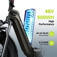 thumbnail image 4 of SISIGAD Electric Folding Bike for Adults, 500W Peak 750W Motor, 48V/500WH Battery Long Range, 20mph E Mountain Bike, 20"×4.0" Fat Tire Ebike, SGS, 4 of 8