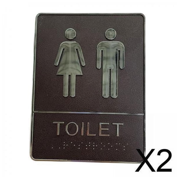 2 Letreros Rústicos Para Puerta De Baño Con Letras DIY Para Hoteles, Oficinas,