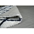 thumbnail image 7 of 5 X 7' Creamy White Blue Shag Rug - Moroccan Trellis Design Shaggy Rug - Contemporary Living Room & Bedroom Soft Handmade Area Rug by MystiqueDecors, 7 of 7