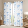 thumbnail image 2 of Homewish Lovely Bow Knot Blackout Curtains Set of 2 (52x84 Each),Cartoon Bowtie Ribbon Window Curtains,Blue White Curtains and Drapes For Girl Kids,Microfiber Bedroom Decor, 2 of 6