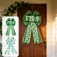 thumbnail image 7 of St.Patrick's Day Bow for Wreath,Large St Patricks Day Wreath Bow for Front Door Fence Green White Shamrock Burlap Bow,St Patricks Day Tree Topper Bows,Shamrock Bowknot for Front Door Outdoor Outside, 7 of 7