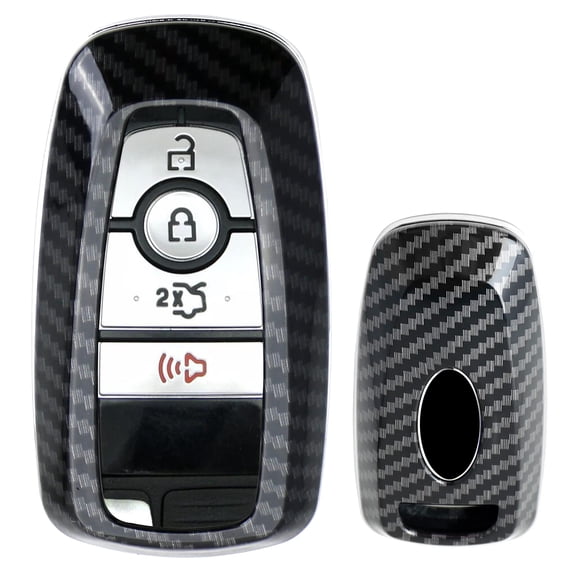Exact Fit Black Glossy Carbon Fiber Finish Key Fob Shell For Ford 2018-up Mustang F150 F250 Explorer Expedition Keyless Smart Key