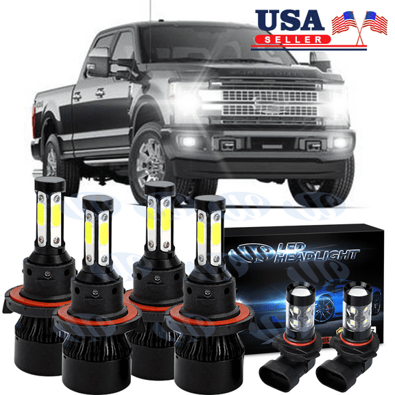 For Ford F250 F350 2017 2018 4-Side H13 LED Headlight   Foglight Bulbs White kit