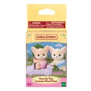 Calico Critters Fennec Fox Twins, Set of 2 Collectible Doll Figures with Pushcart Accessory