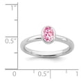thumbnail image 5 of 925 Sterling Silver Stackable Expressions Oval Pink Tourmaline Ring Size: 8; for Adults and Teens; for Women and Men, 5 of 5