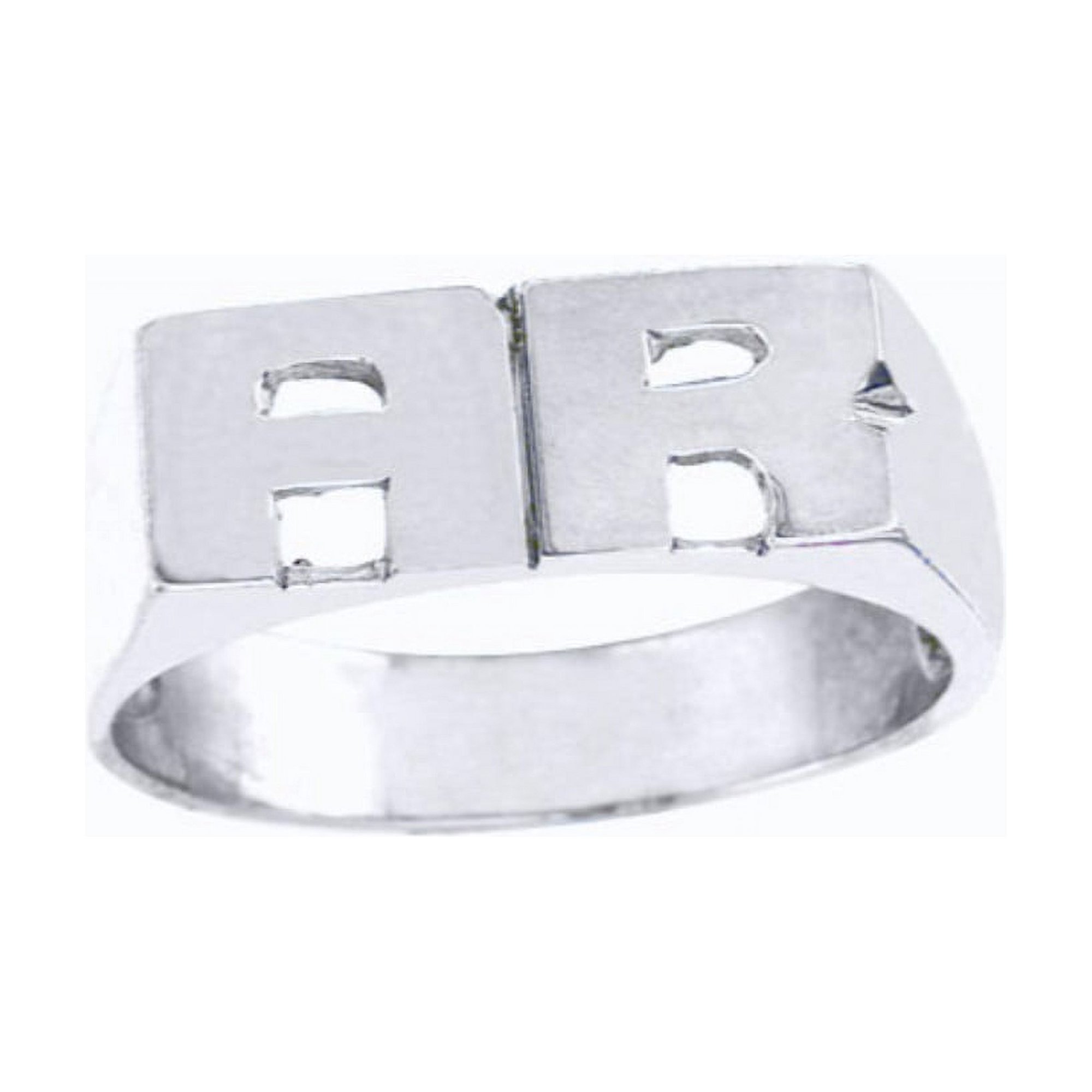 Personalized Initial Ring - Name Ring Unisex Block Style 6mm 14K Yellow or 14K White Gold. Special Order, Made to Order. PLR016W