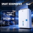 thumbnail image 3 of DuraComfort 150 Pint Dehumidifier with Pump, High Capacity Dehumidifier with Top Air Swing for Basement and Large Rooms up to 7500 Sq.Ft, White, 3 of 8