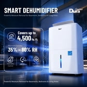 4,500 Sq Ft Dehumidifier for Basement, ENERGY STAR, Smart Humidity Control (35–80%), Pump Drain, Auto/Continuous Drain, Portable with Wheels, 1.6 Gallon Tank, Copper Condenser