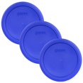 thumbnail image 1 of Tapa de almacenamiento Pyrex 7201-PC redonda, 1 litro, plástico azul, paquete de 3, 1 of 3