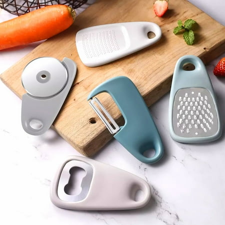 

Wharick 5PCS Cooking Utensils Set Cheese Grater Bottle Opener Pizza Cutter Fruit/Vegetable Peeler Garlic/Ginger Grinder - for Kitchen Cooking Tools 2023 New