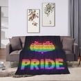 thumbnail image 6 of DouZhe Ultra-Soft Micro Fleece Lightweight Flannel Bed Blanket, Neon Heart Lgbt Pride Print Cozy Warm Throw Blankets, 40"x30", 6 of 7
