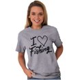 thumbnail image 3 of I Love Fishing Hook Heart Cute Cool Women's Graphic T Shirt Tees Brisco Brands S, 3 of 6