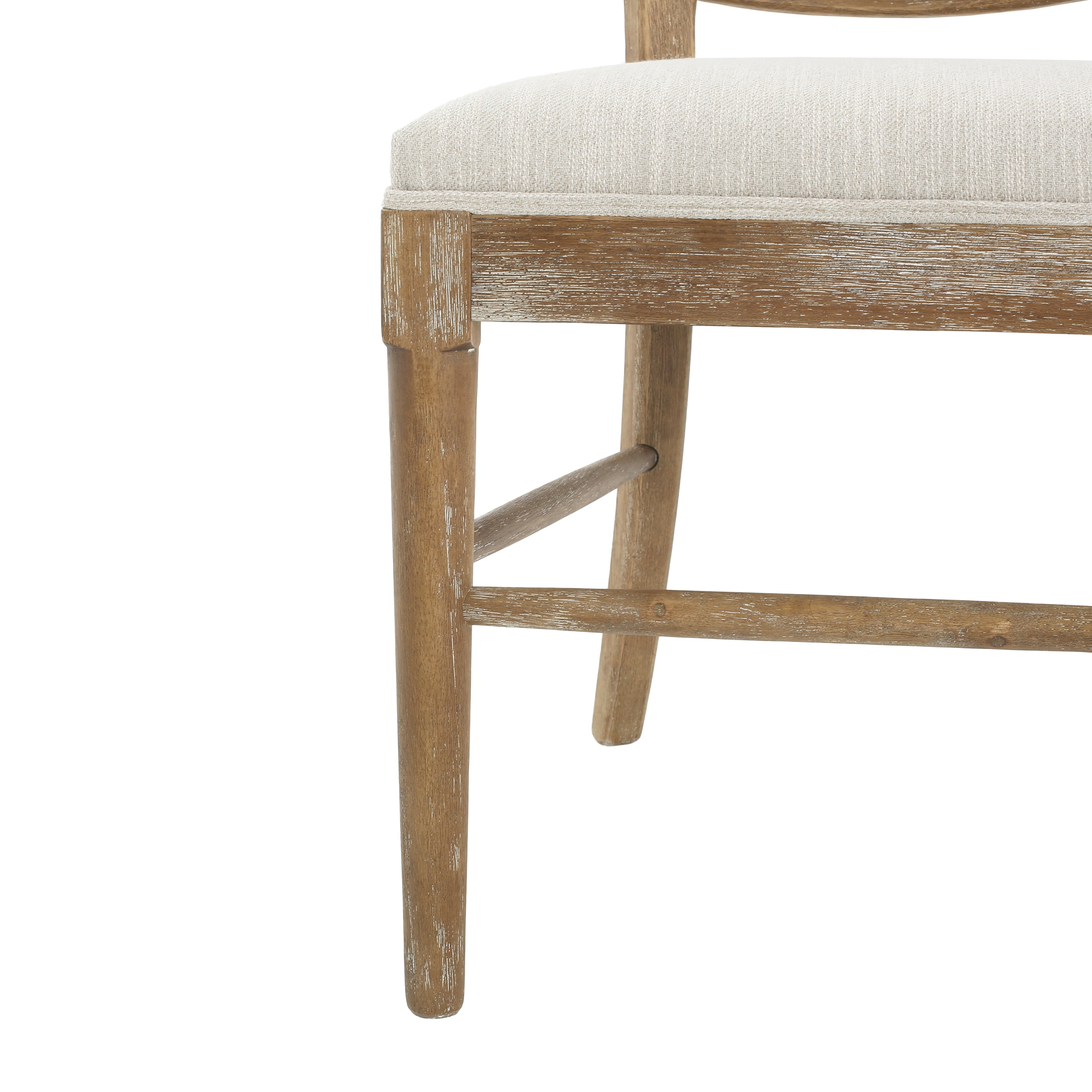 GDF Studio Vintage-Inspired Dining Chair with Cane Backrest, Upholstered Seat, and Durable Rubberwood Frame, Set of 2