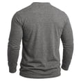 thumbnail image 6 of hoksml Men's Cotton Fabric Long Sleeve Henley Shirt, 4 Button Placket Solid Color Crew Neck Casual Daily Pullover Top, 6 of 7