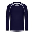 thumbnail image 4 of Mifsaly Girls Boys Rash Guard Soild Color Raglan Long Sleeve Sun Protection Quick Dry Swim Shirts Summer Lightweight Athletic Surf Swimming Tops, 4 of 9