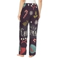 thumbnail image 3 of Sigee Merry Christmas Print Women's Soft Pajama Pants - Breathable and Comfortable Lounge Sleep Bottoms with Elastic Waistband and Pockets-Large, 3 of 9