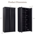 thumbnail image 5 of Brafabhome 67" Tall Rattan Storage Cabinet with 2 Doors, Wooden Pantry Cabinets with 4 Adjustable Shelves & Solid Wood Handle for Home, Kitchen | Black, 5 of 10