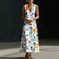 thumbnail image 6 of Stamzod Women's V-Neck Summer Dress Flowy Casual Sleeveless Maxi Sun Dresses Women Beach Vacation Clothes Multicolor G S, 6 of 8
