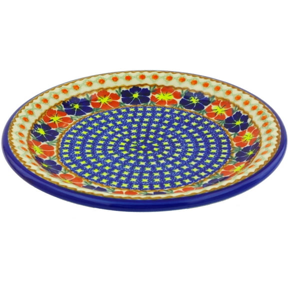 Polish Pottery 11¼-inch Dinner Plate (Paradise Poppy Theme) Signature UNIKAT Hand Painted in Boleslawiec, Poland Certificate of Authenticity
