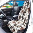 thumbnail image 3 of POLERO Dog Faces Terry Cloth Car Seat Cover, Sweat Proof Microfiber Towel Cover, Non Slip Front Seat Cover for Vans Cars Trucks SUVs, 3 of 7
