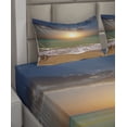 thumbnail image 4 of Ambesonne Sunset Fitted & Top Sheet Set with Shams, Idyllic Beach Scenery, Multicolor, 4 of 5