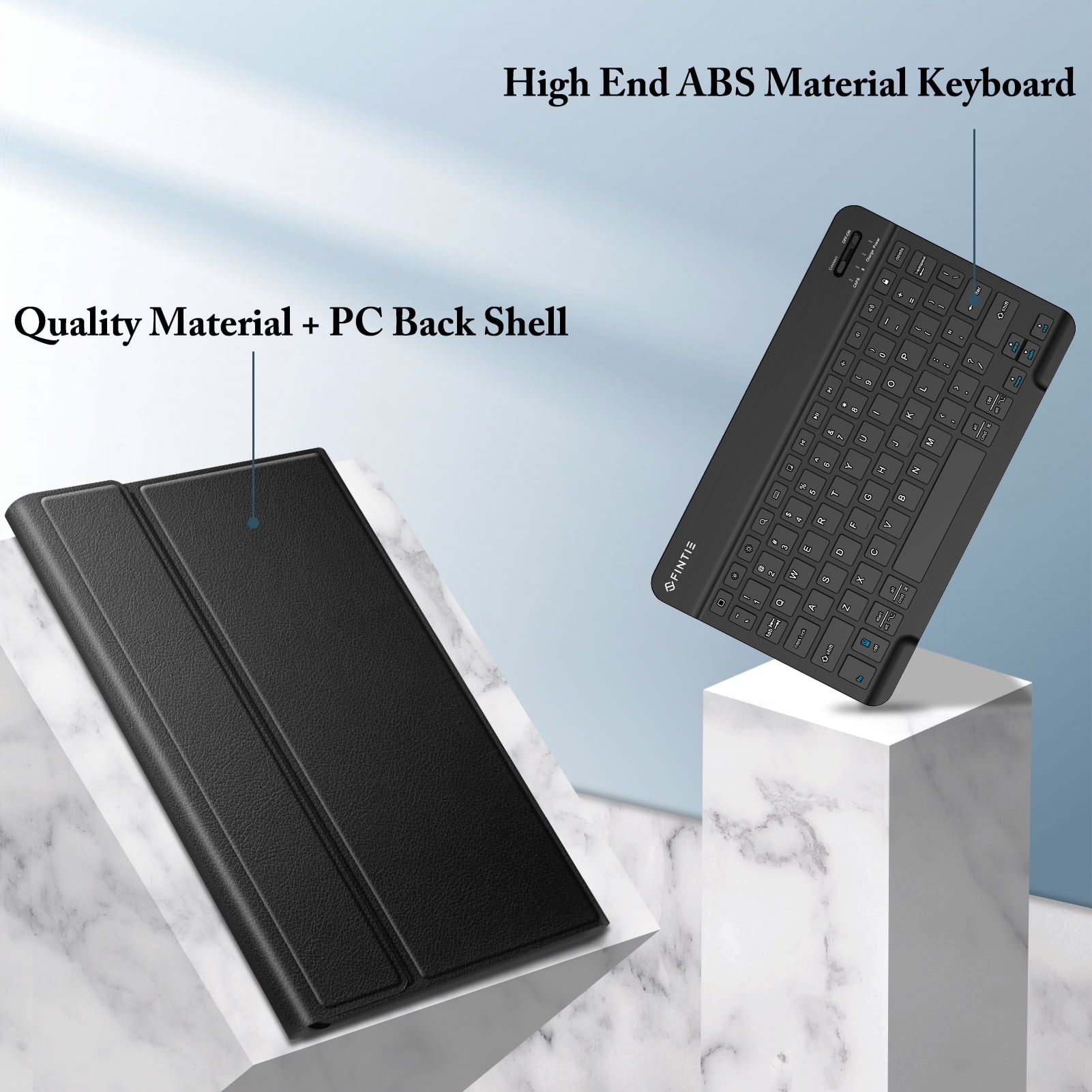 Fintie Keyboard Case for Samsung Galaxy Tab S10 Lite/ S10 FE/ S9 FE 5G 10.9 Inch/Tab S9 11 Inch with S Pen Holder, Slim Stand Cover Detachable Wireless Bluetooth Keyboard, Black