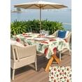 thumbnail image 5 of Outdoor Tablecloth with Umbrella Hole for Patio/Picnic/Party/Camping, Red Strawberry Waterproof Table Cloth Rectangle Table Cover Washable, Summer Fruits Farmhouse Leaves Flower Pastoral (52"x 70"), 5 of 8