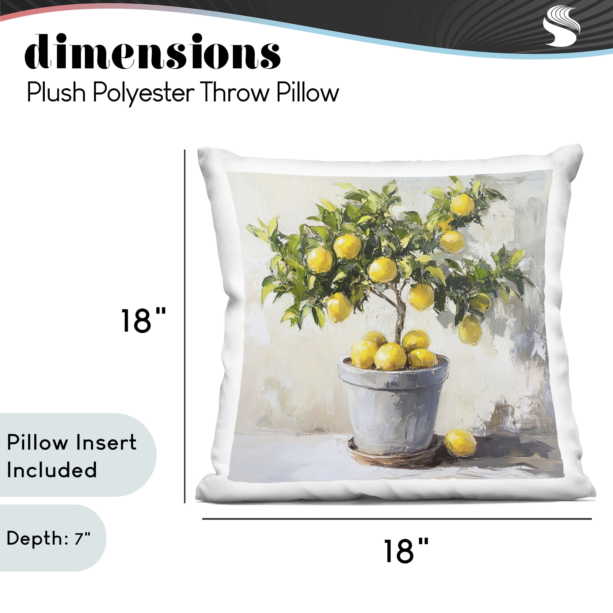 Stupell Industries Falling Lemon Tree Decorative Printed Throw Pillow, design by Tina LeCour