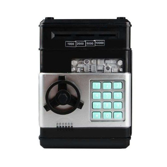 Caja de dinero para niños, banco de cajero automático, contraseña electrónica, hucha, Mini cajero automático, dinero seguro, moneda, banco de dinero para niños oso de fresa Electrónica
