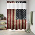thumbnail image 6 of No Hook Shower Curtain with Built-in Rings - Vintage American Flag Washable Waterproof Fabric Bathroom Curtains for Hotel,Rentals, Stall 48 X 72 Inch , Patriotic USA Flag, 6 of 9