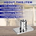thumbnail image 2 of Unique Bargains Boat Hand Rail Fitting 60 Degrees, 2Pc Marine 316 Stainless Steel Rectangular Base, Silver, 2 of 7