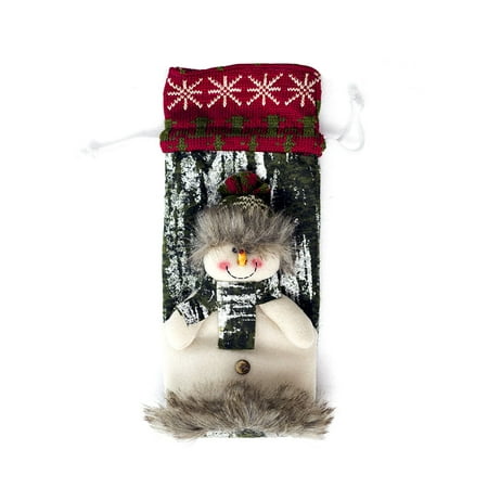 Christmas Wine Bottle Cover Bag Santa Claus Snowman Champagne Wrap Clothes for Table Holiday Decorations