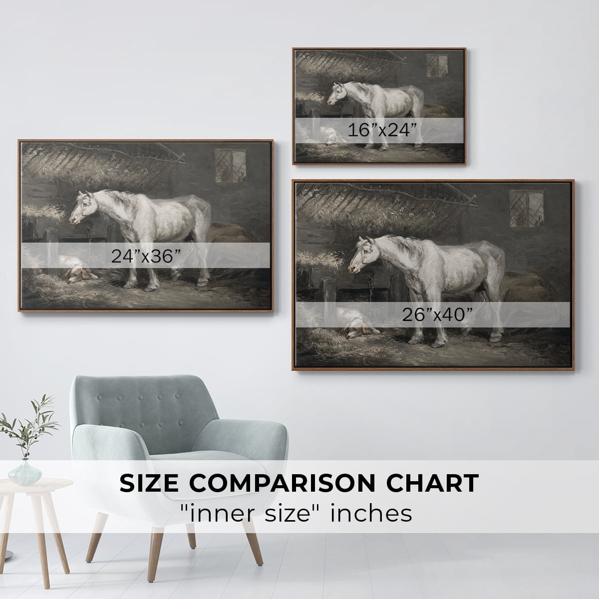 Vintage Animal Print-XLII By Wexford Home Framed in Walnut Wood Gallery Wrapped Canvas 17 in. x 25 in.