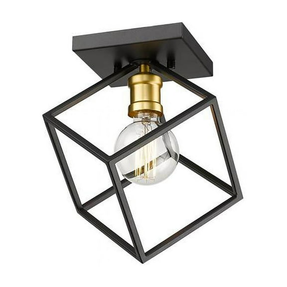 1 Light Flush Mount In Electric Style 10 Inches Wide By 11 Inches High-Bronze/Olde Brass Finish Z-Lite 478F-Brz-Obr