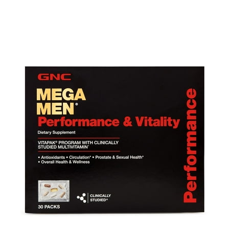 GNC Mega Men Performance and Vitality Daily Multivitamin Vitapak - 30 Packs