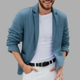 thumbnail image 2 of Men Cotton Linen Tops Button Down Blazer Jackets Plus Size Coat Solid Long Sleeve Suit Jacket Spring Classic Overcoat Lapel Top with Pockets 2026 New Fashion Outfits Going Out Clothes, 2 of 7