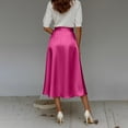 thumbnail image 6 of Squevariel Womens Satin Silk Midi Skirt Casual High Waist Skirts Fashion Soft Solid Color Long Skirt, 6 of 8