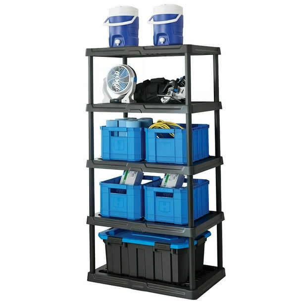 5Tier Ventilated Plastic Wall Shelf 18"x 36"x70.2",Unit 750lb Capacity