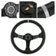 thumbnail image 4 of Volante de carreras de cuero negro con bocina, plato hondo, estilo SPARCO, 350mm/14 pulgadas, 6 pernos, 4 of 12