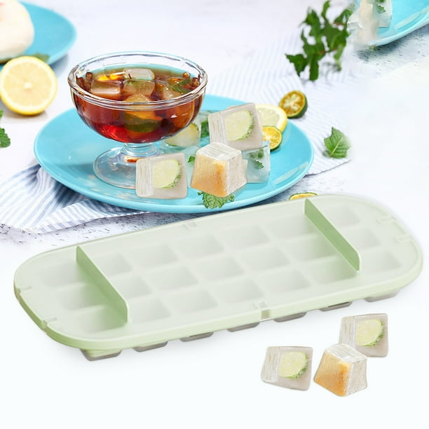 pstuiky Nueva máquina para hacer cubitos de hielo 2023, molde de 6 cavidades para cubitos de hielo, caja de hielo pequeña para refrigerador doméstico, rejilla de hielo de fácil extracción con tapa.