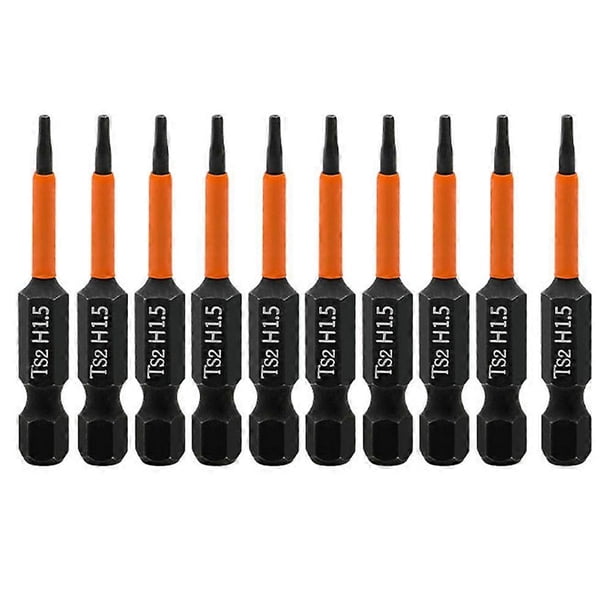 10PCS Hex Screwdriver Bit Set 50mm H1.5 TS2 Steel Magnetic Drill Bit for Screwdrivers Electric Drill